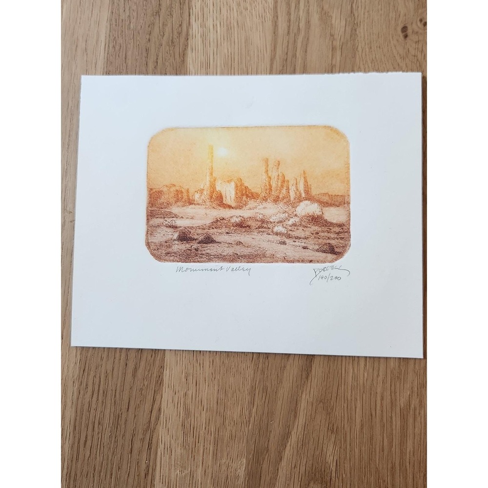 Vtg Roy Purcell Monument Valley Signed Numbered Etching '80s  140/200‎ U.S. Art